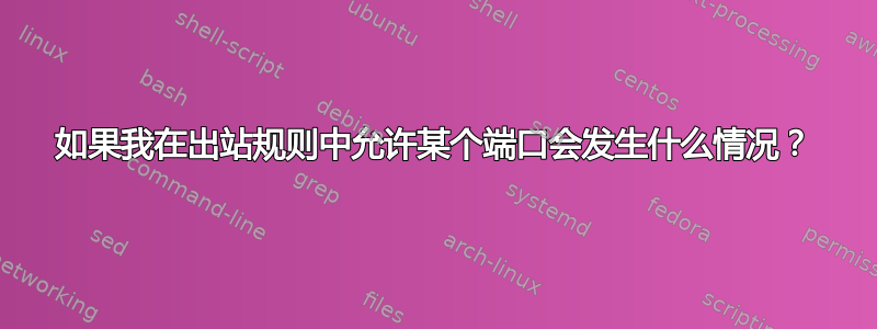 如果我在出站规则中允许某个端口会发生什么情况？