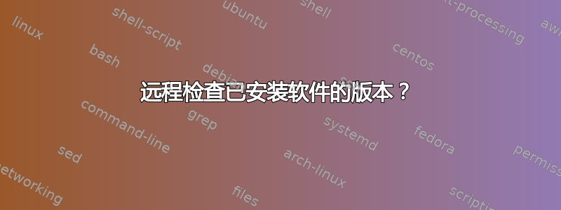 远程检查已安装软件的版本？