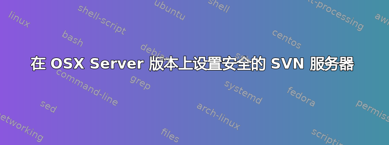 在 OSX Server 版本上设置安全的 SVN 服务器