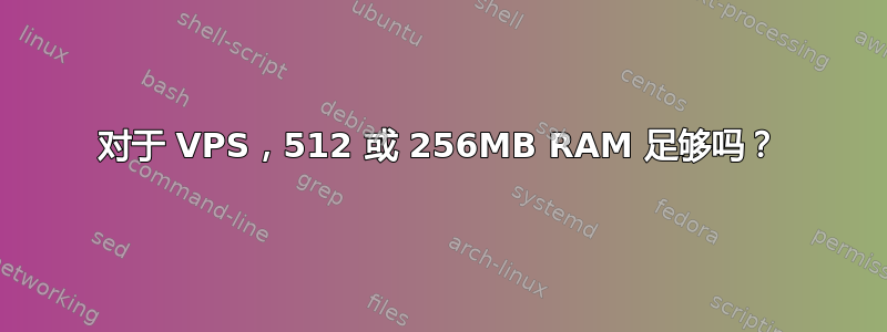 对于 VPS，512 或 256MB RAM 足够吗？