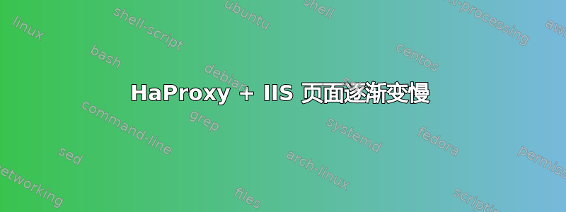 HaProxy + IIS 页面逐渐变慢