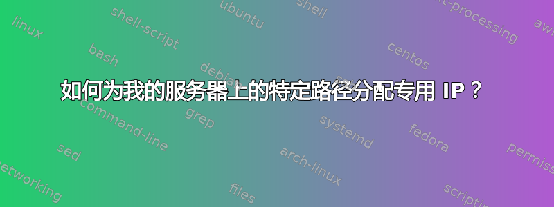 如何为我的服务器上的特定路径分配专用 IP？