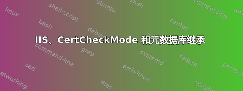 IIS、CertCheckMode 和元数据库继承