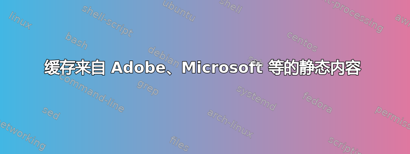 缓存来自 Adob​​e、Microsoft 等的静态内容