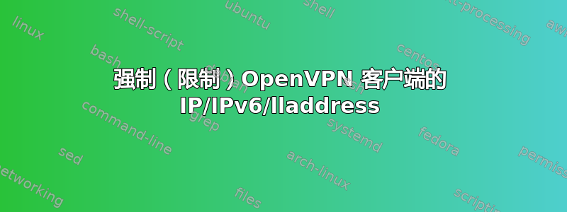 强制（限制）OpenVPN 客户端的 IP/IPv6/lladdress