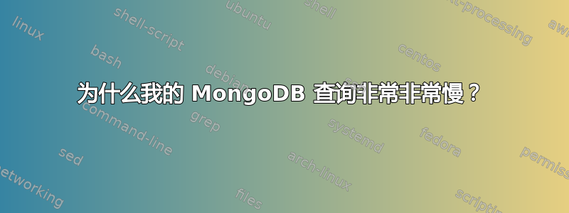 为什么我的 MongoDB 查询非常非常慢？