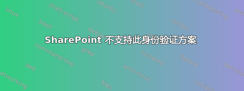 SharePoint 不支持此身份验证方案