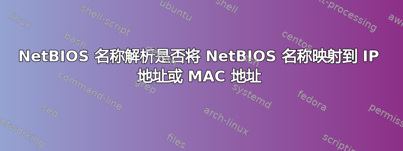 NetBIOS 名称解析是否将 NetBIOS 名称映射到 IP 地址或 MAC 地址