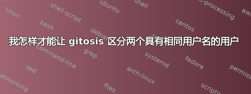 我怎样才能让 gitosis 区分两个具有相同用户名的用户