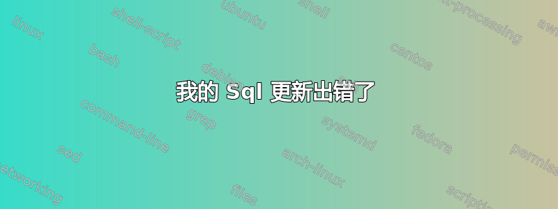 我的 Sql 更新出错了