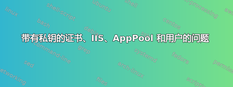 带有私钥的证书、IIS、AppPool 和用户的问题