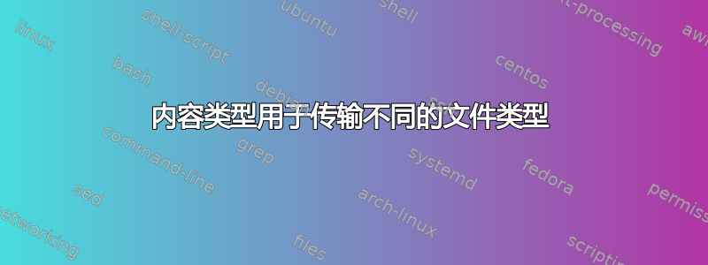 内容类型用于传输不同的文件类型