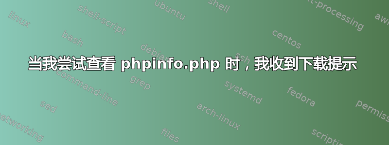 当我尝试查看 phpinfo.php 时，我收到下载提示