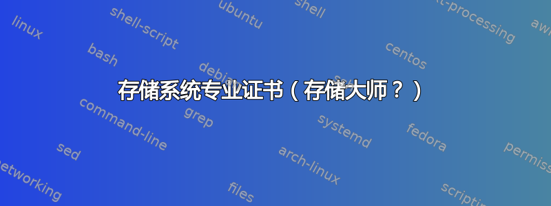 存储系统专业证书（存储大师？）