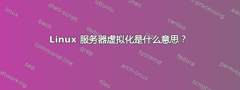 Linux 服务器虚拟化是什么意思？