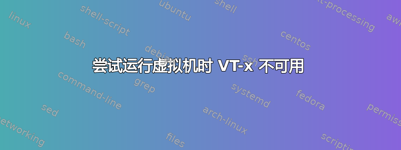 尝试运行虚拟机时 VT-x 不可用