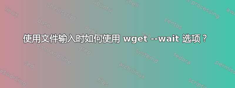 使用文件输入时如何使用 wget --wait 选项？