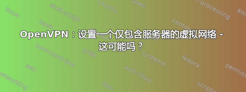 OpenVPN：设置一个仅包含服务器的虚拟网络 - 这可能吗？