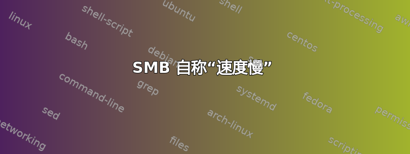 SMB 自称“速度慢”