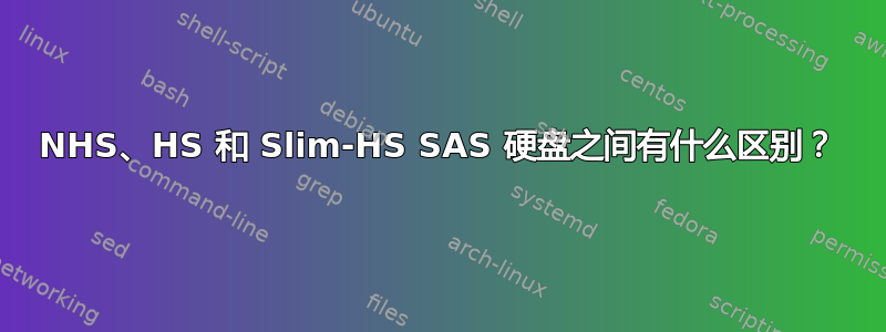 NHS、HS 和 Slim-HS SAS 硬盘之间有什么区别？