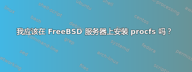 我应该在 FreeBSD 服务器上安装 procfs 吗？