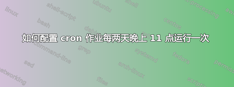 如何配置 cron 作业每两天晚上 11 点运行一次