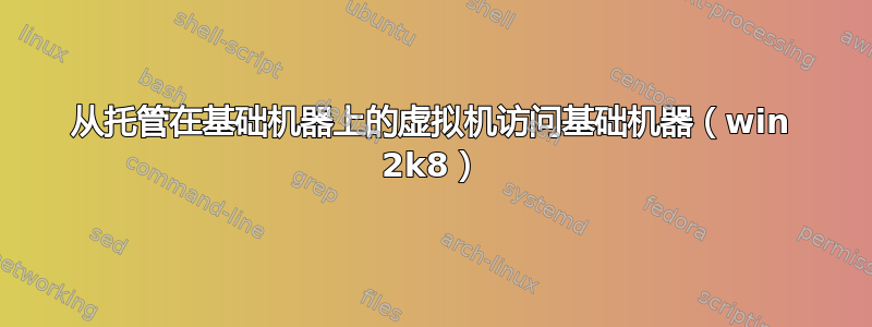 从托管在基础机器上的虚拟机访问基础机器（win 2k8）