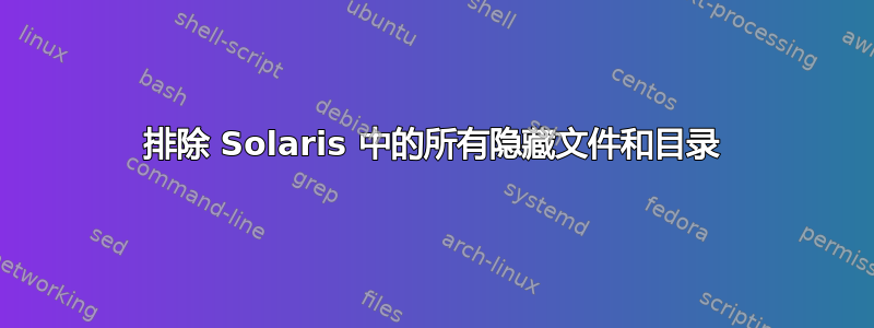 排除 Solaris 中的所有隐藏文件和目录