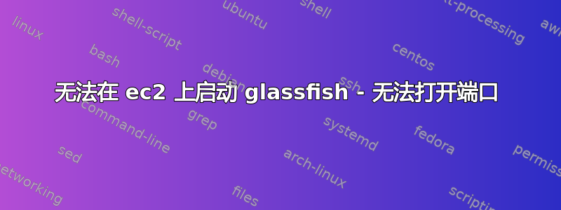 无法在 ec2 上启动 glassfish - 无法打开端口