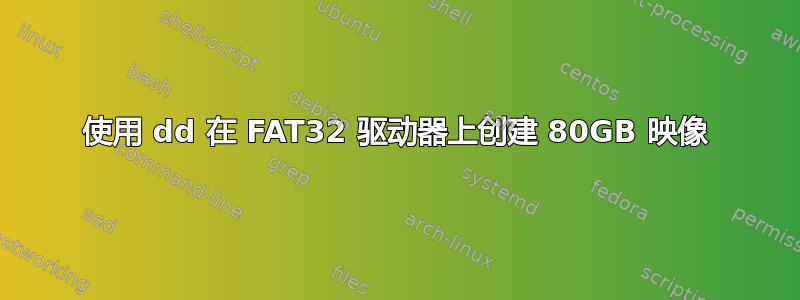 使用 dd 在 FAT32 驱动器上创建 80GB 映像