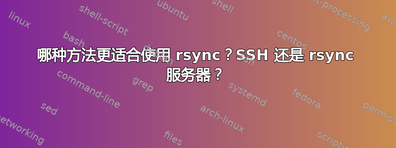 哪种方法更适合使用 rsync？SSH 还是 rsync 服务器？