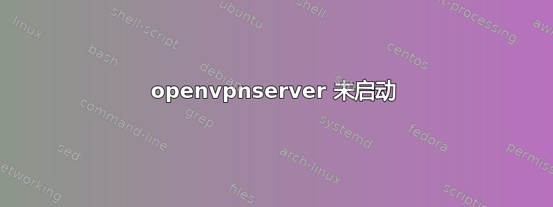 openvpnserver 未启动