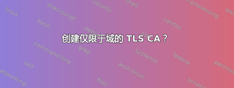 创建仅限于域的 TLS CA？