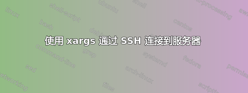 使用 xargs 通过 SSH 连接到服务器