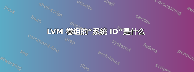 LVM 卷组的“系统 ID”是什么