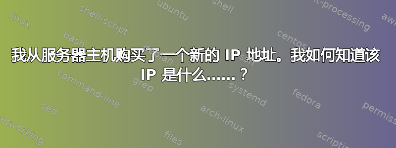 我从服务器主机购买了一个新的 IP 地址。我如何知道该 IP 是什么……？