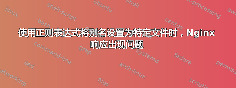 使用正则表达式将别名设置为特定文件时，Nginx 响应出现问题