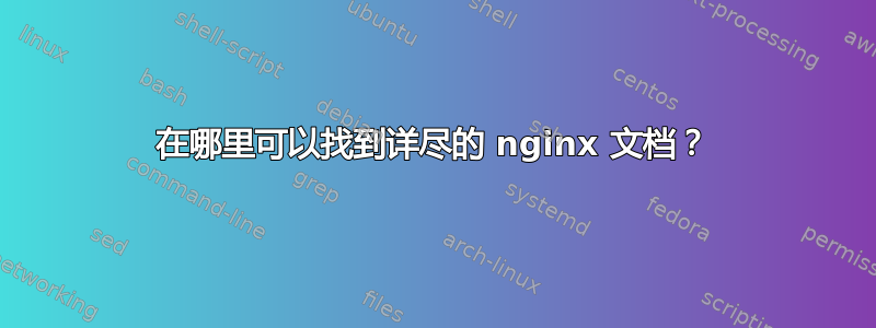 在哪里可以找到详尽的 nginx 文档？