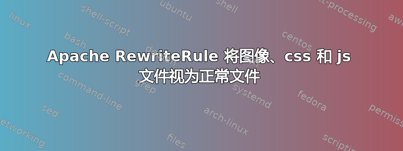 Apache RewriteRule 将图像、css 和 js 文件视为正常文件