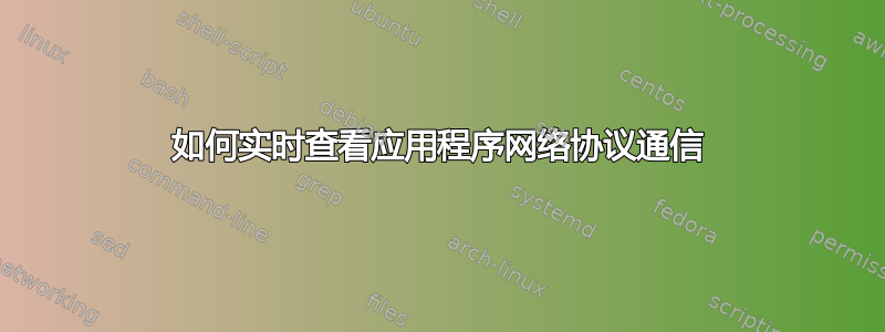 如何实时查看应用程序网络协议通信