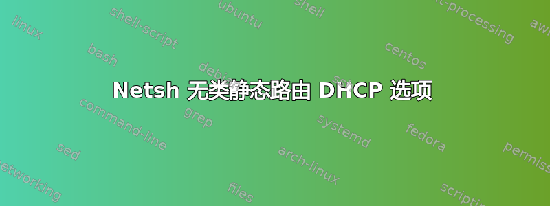 Netsh 无类静态路由 DHCP 选项