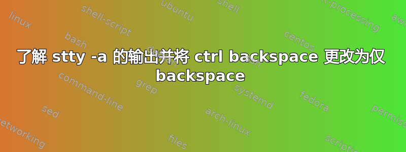 了解 stty -a 的输出并将 ctrl backspace 更改为仅 backspace