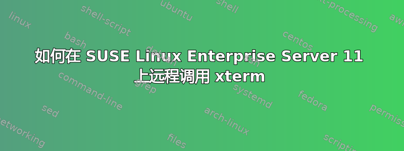 如何在 SUSE Linux Enterprise Server 11 上远程调用 xterm