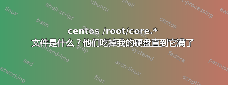 centos /root/core.* 文件是什么？他们吃掉我的硬盘直到它满了