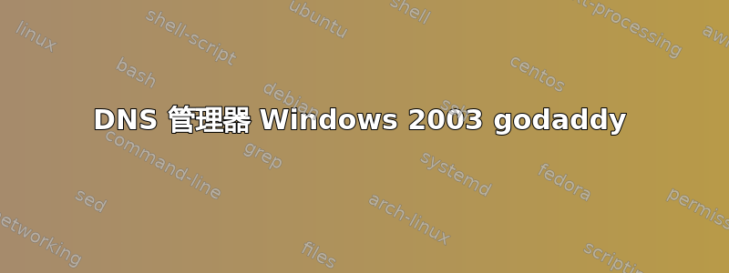 DNS 管理器 Windows 2003 godaddy