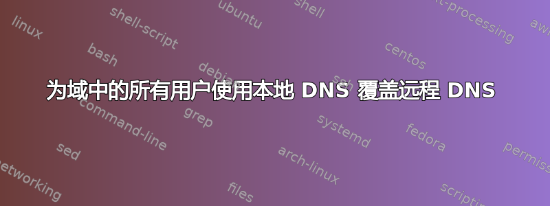 为域中的所有用户使用本地 DNS 覆盖远程 DNS