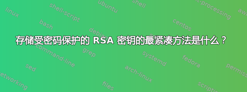 存储受密码保护的 RSA 密钥的最紧凑方法是什么？