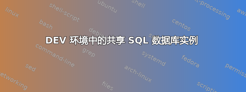 DEV 环境中的共享 SQL 数据库实例