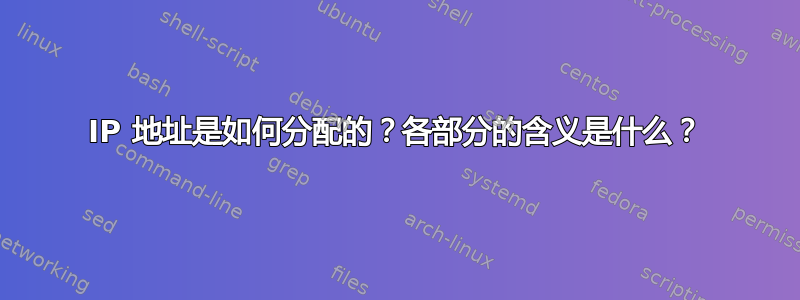 IP 地址是如何分配的？各部分的含义是什么？