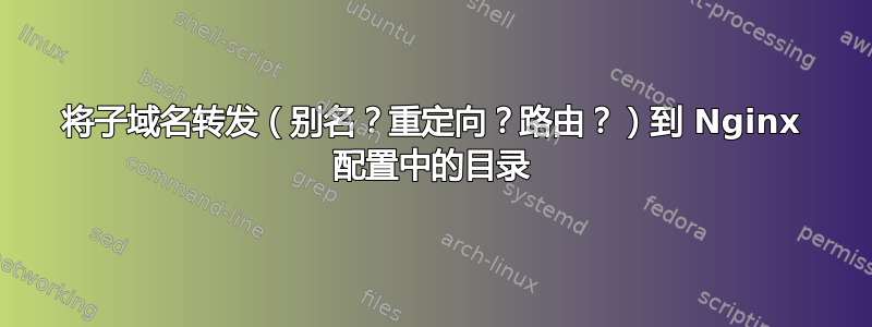 将子域名转发（别名？重定向？路由？）到 Nginx 配置中的目录